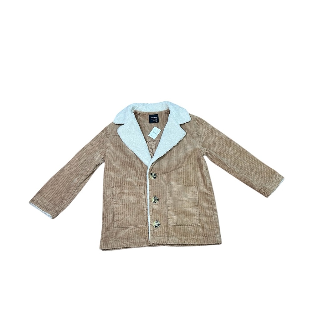 Carlette Sherpa  coat colour tan/cream SIZE 4/XS